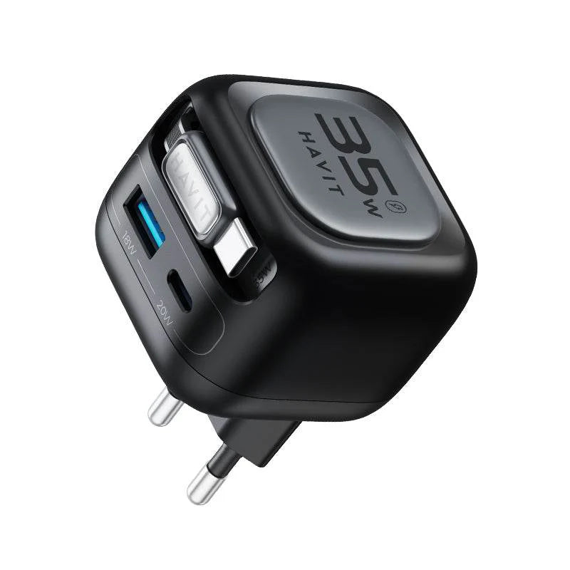 Havit UC250 35W Apple Watch GaN Stretch-Cable Travel Charger