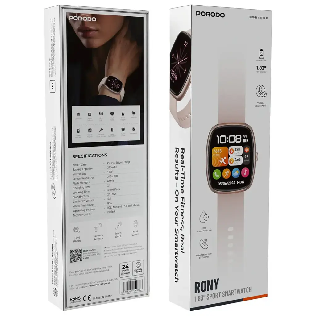 Porodo Rony 1.83" Sport Smart Watch