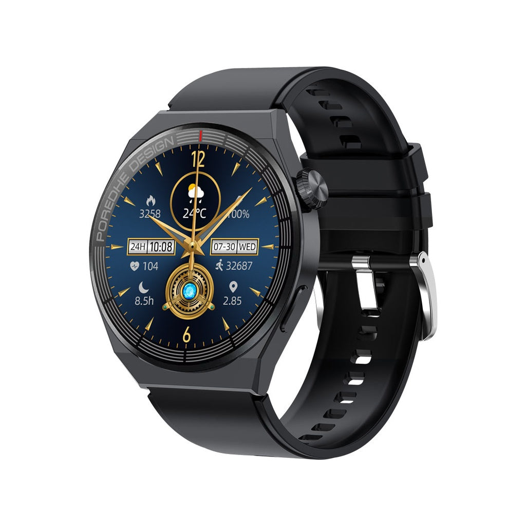 Porodo Zebro Smart Watch Black dial + Black Silicon Strap & Metal strapp