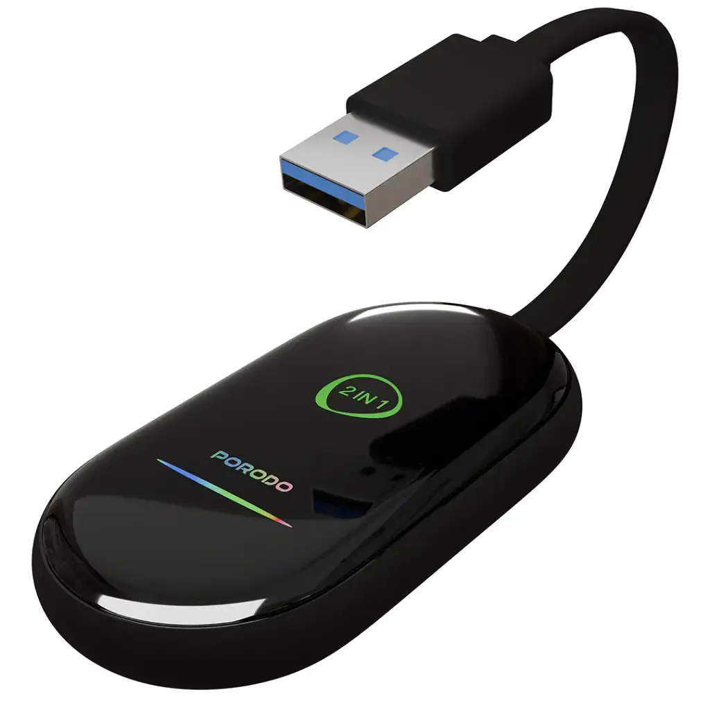 Porodo Play-X Wireless Carplay Adapter with Wi-Fi and Bluetooth Connectivity