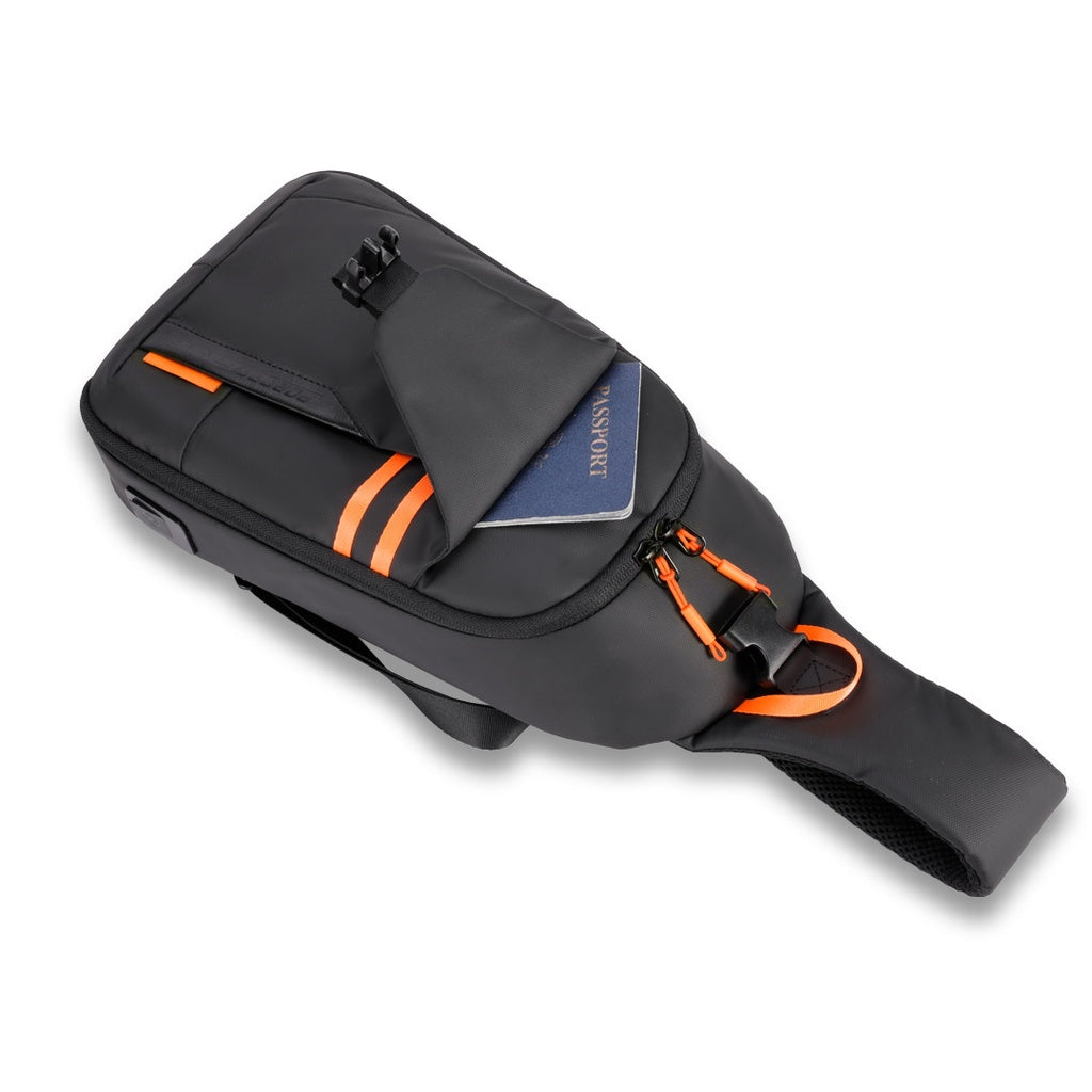 Porodo Gaming Water- Resistant PU Sling Bag With USB-C Port
