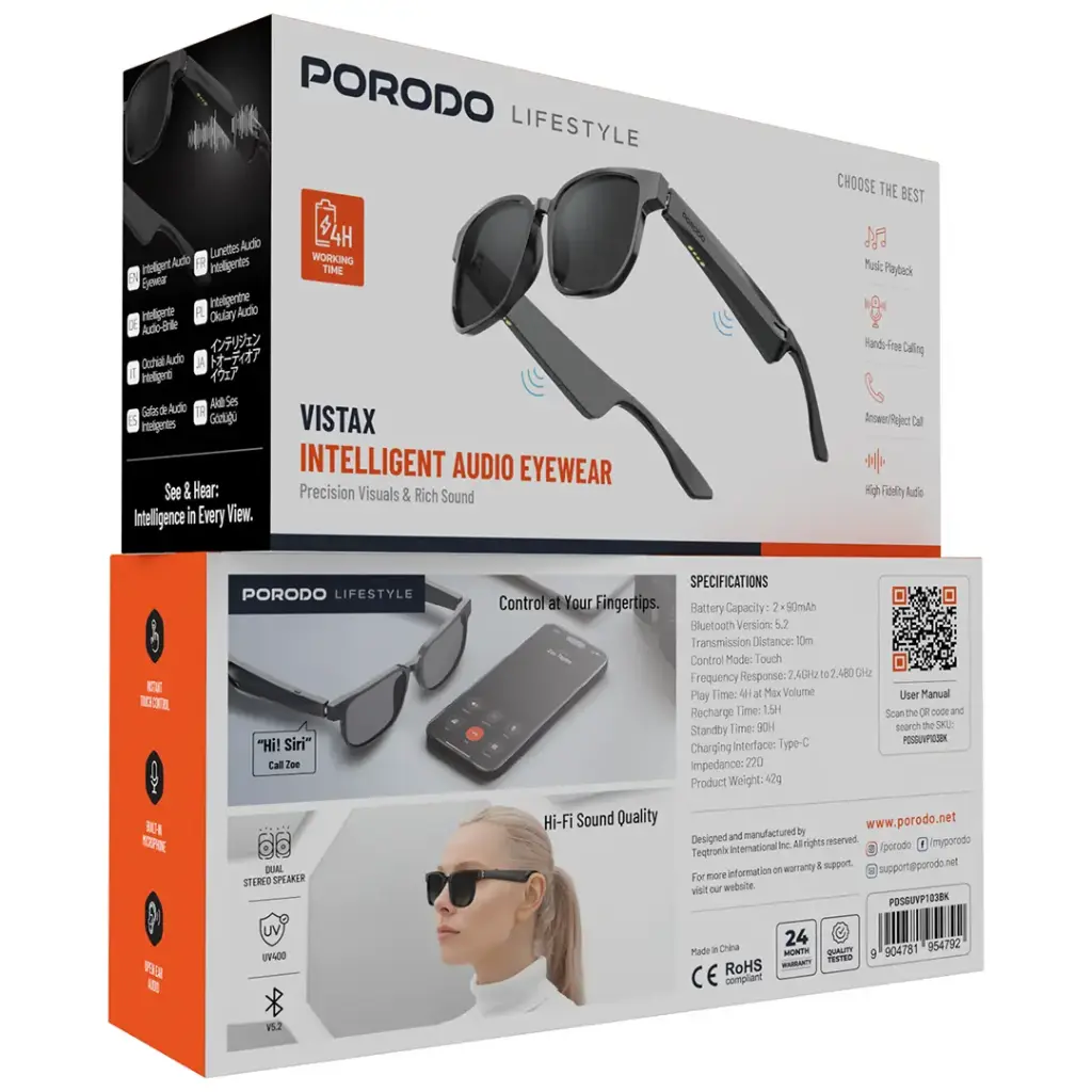 Porodo Lifestyle Vistax Intelligent Audio Eyewear