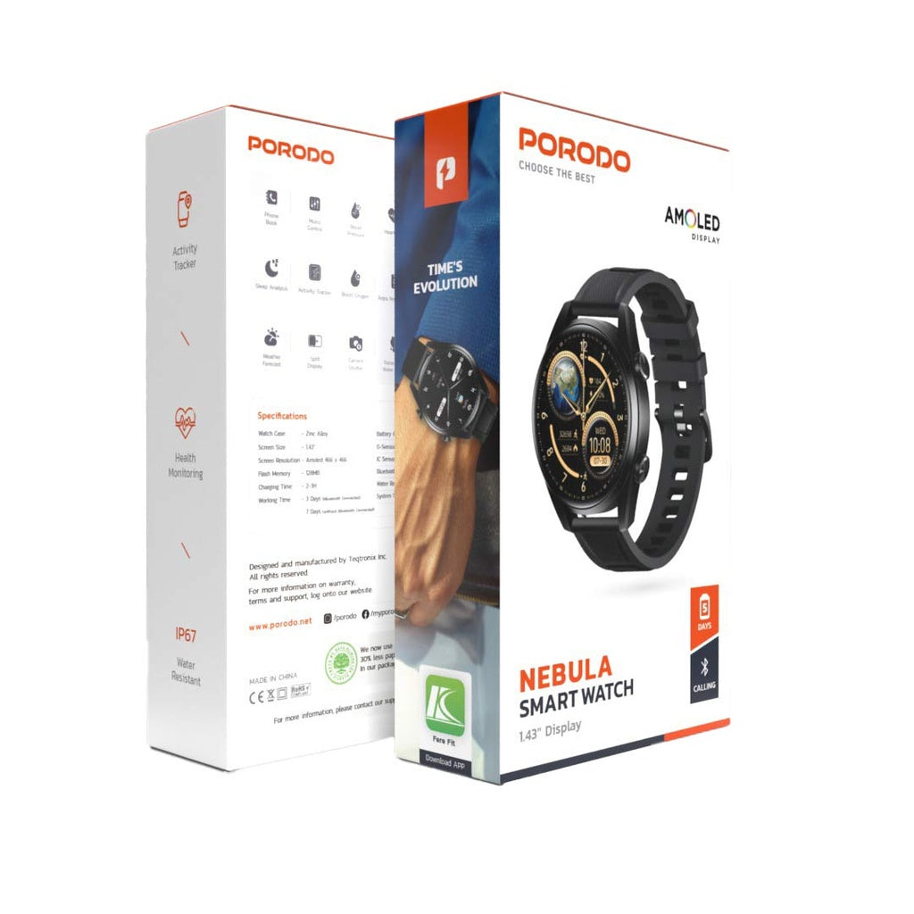 Porodo Nebula Smart Watch 1.43" Display