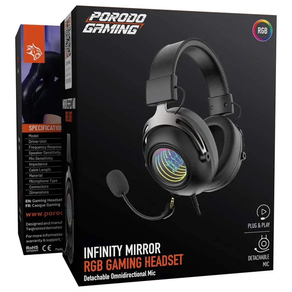 Porodo Gaming Infinity Mirror RBG Gaming Headset