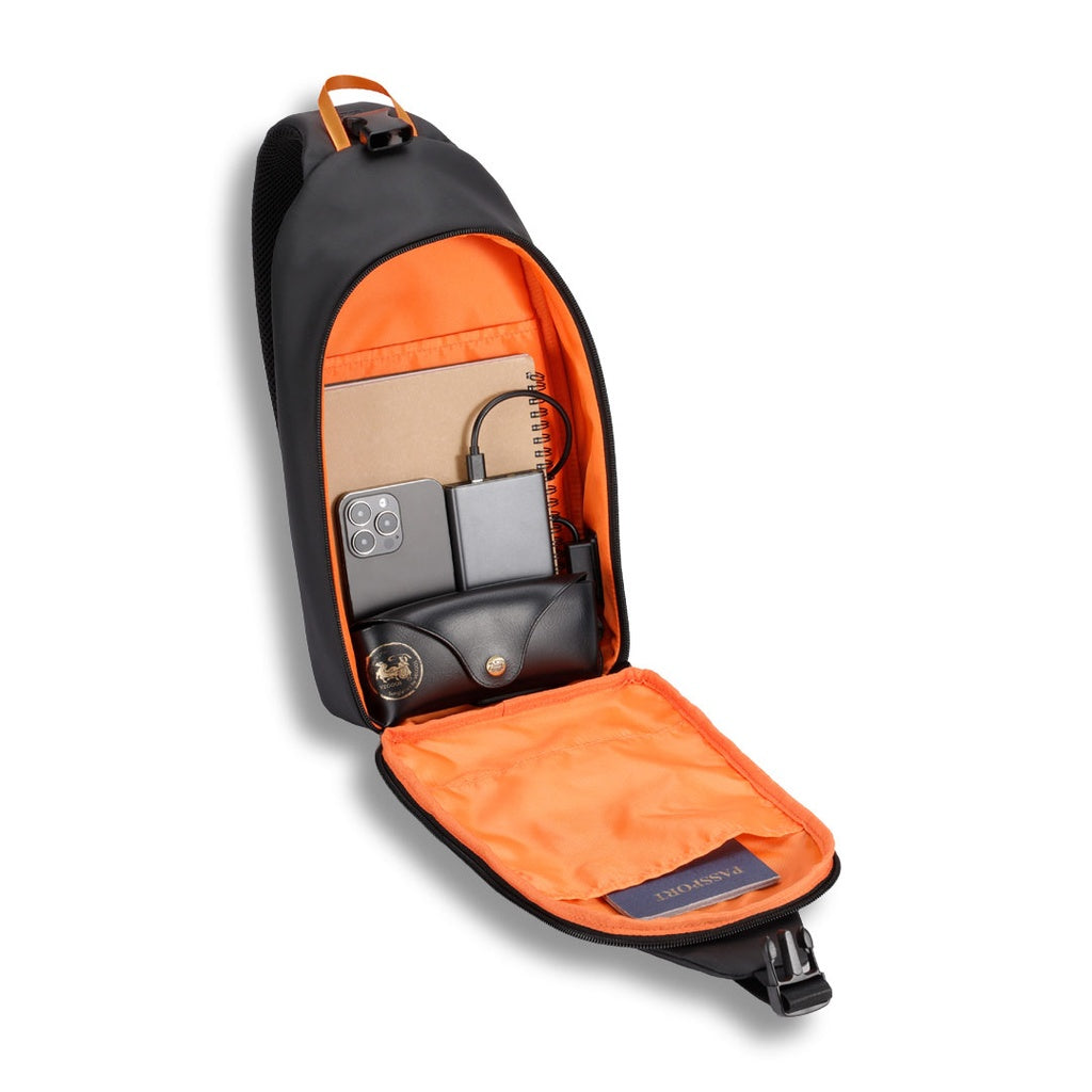 Porodo Gaming Water- Resistant PU Sling Bag With USB-C Port