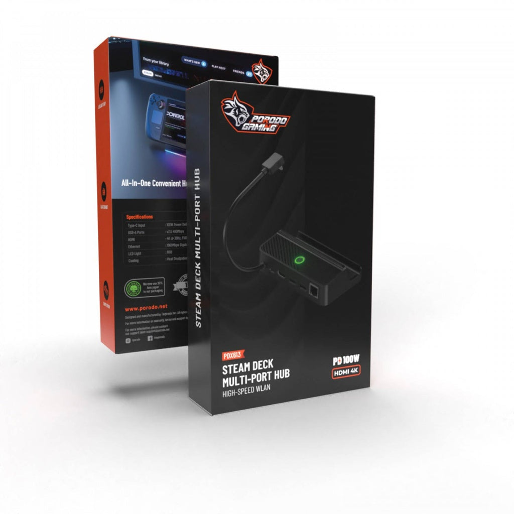 Porodo Gaming Steam Deck Multi-Port HUB High-Speed Wlan