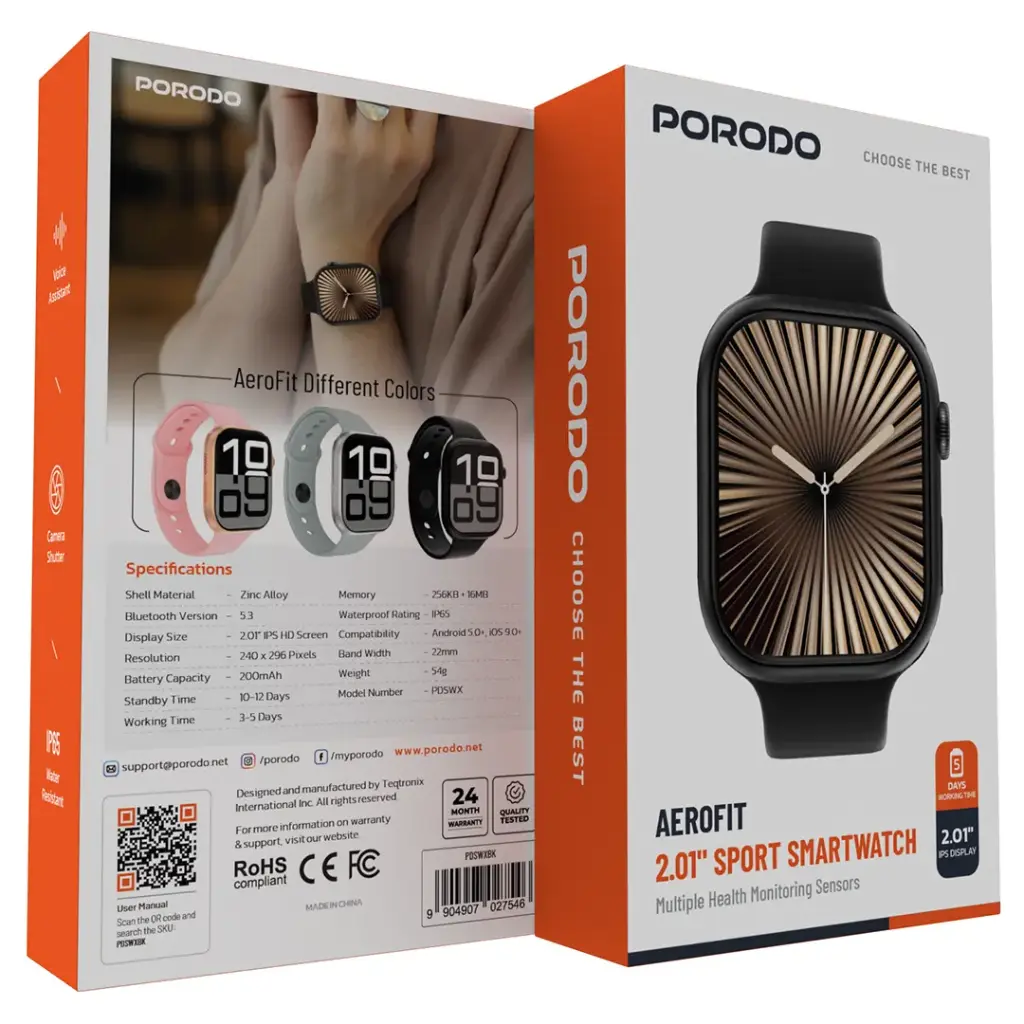 Porodo Aerofit 2.01" Sport Smartwatch