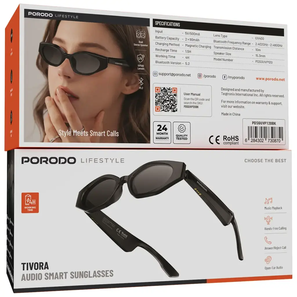 Porodo Lifestyle Tivora Audio Smart Sunglasses