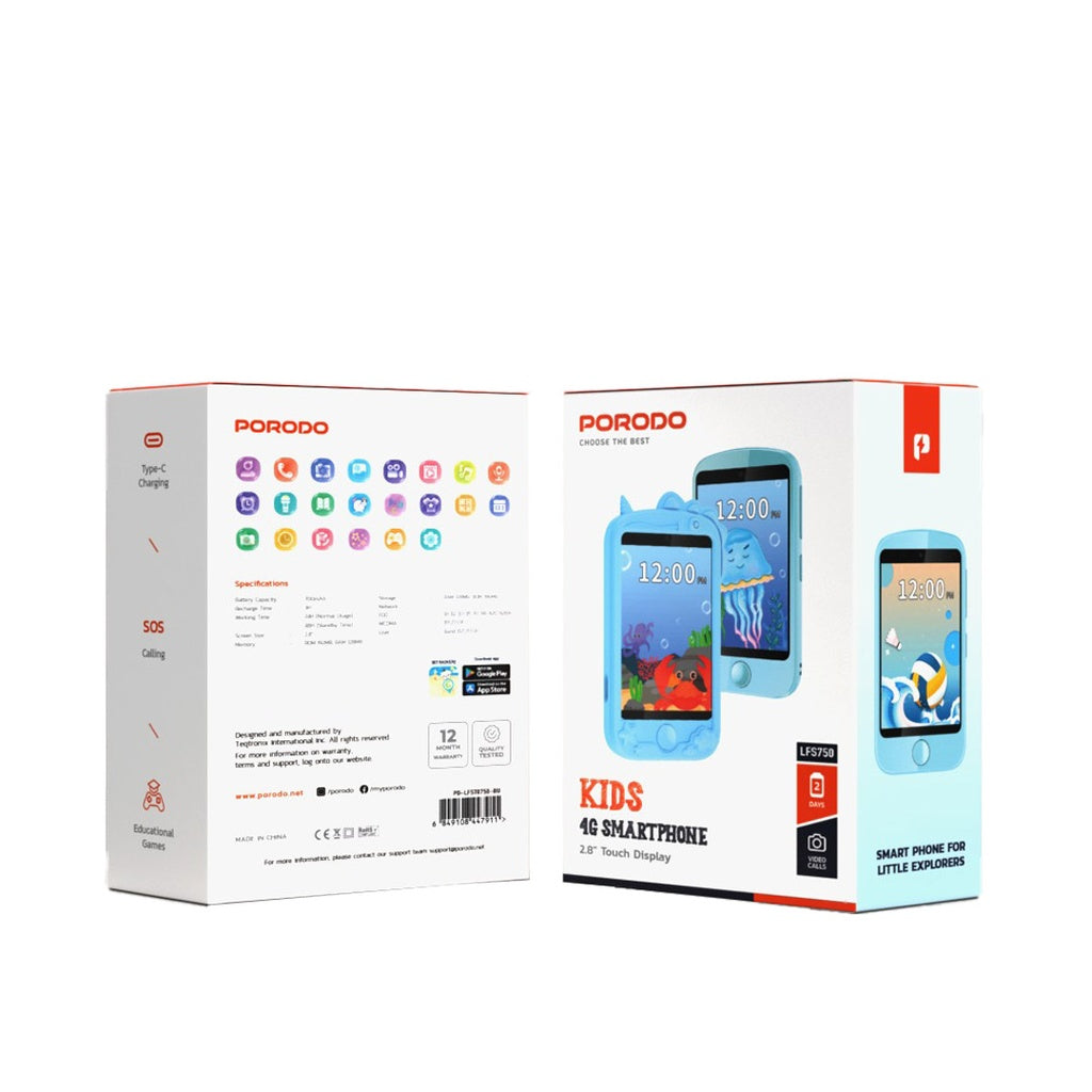Porodo Kids Phone with Case and Lanyard 700mAh 192MB