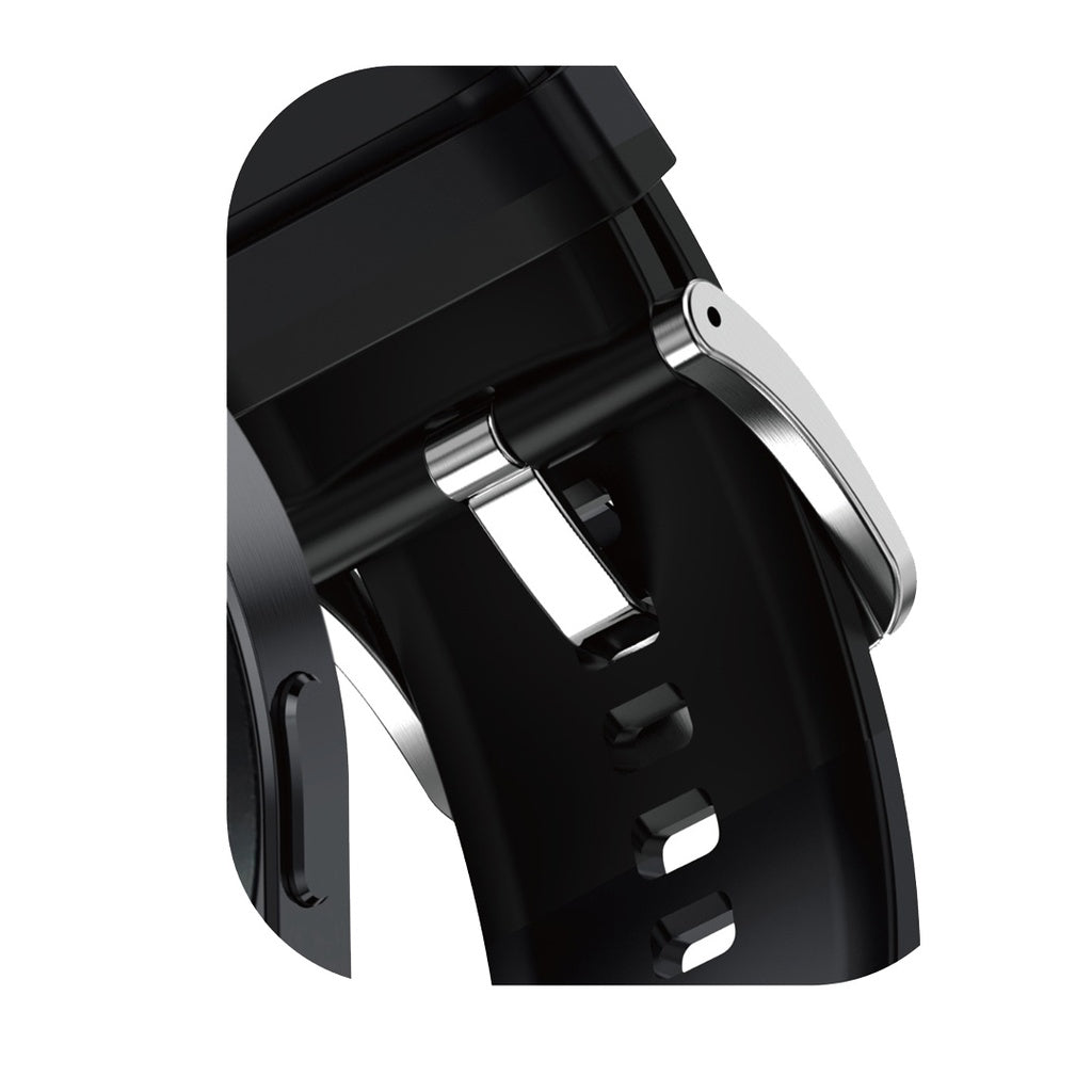 Porodo Zebro Smart Watch Black dial + Black Silicon Strap & Metal strapp