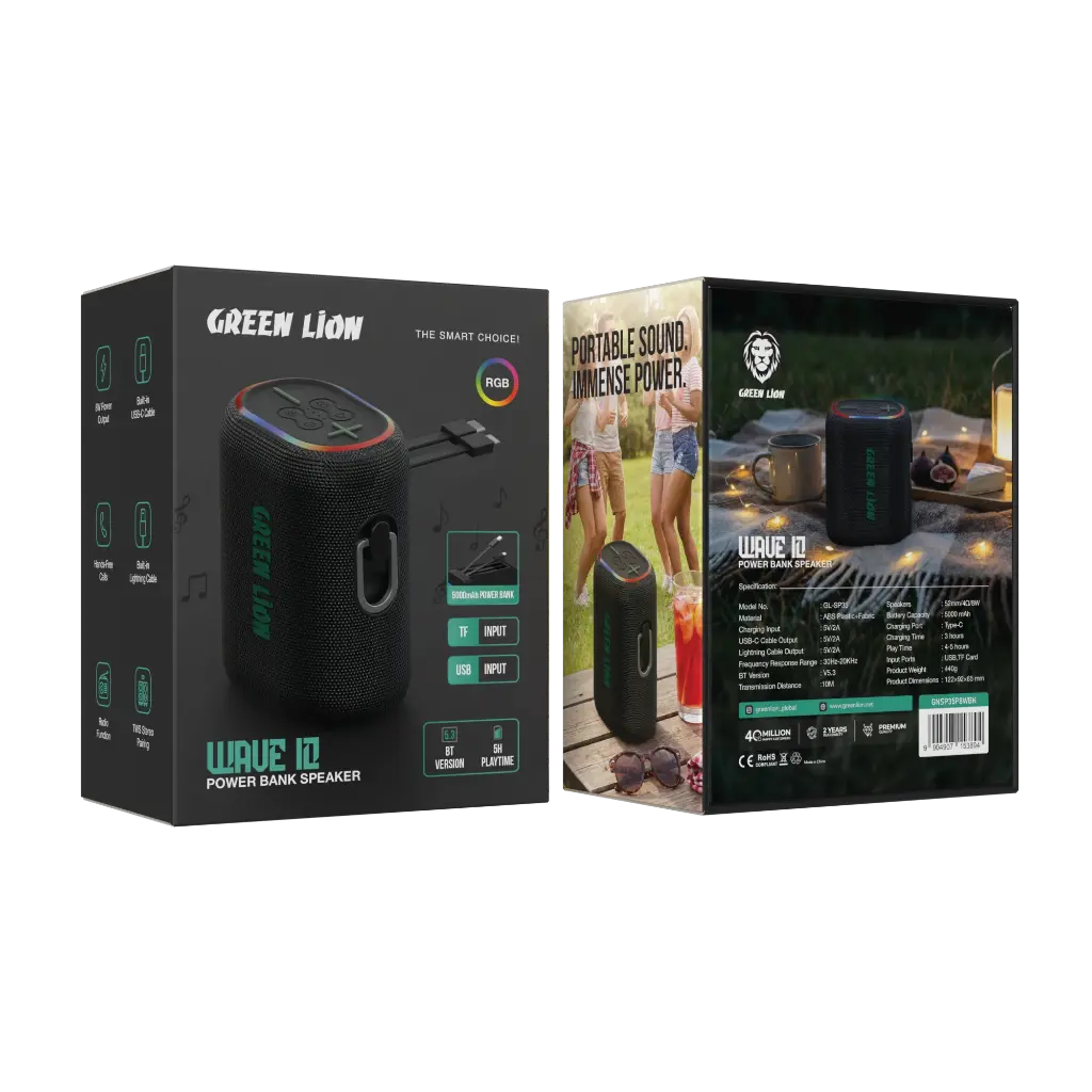 Green Lion WAVE 10 Speaker with 5000mAh Power Bank