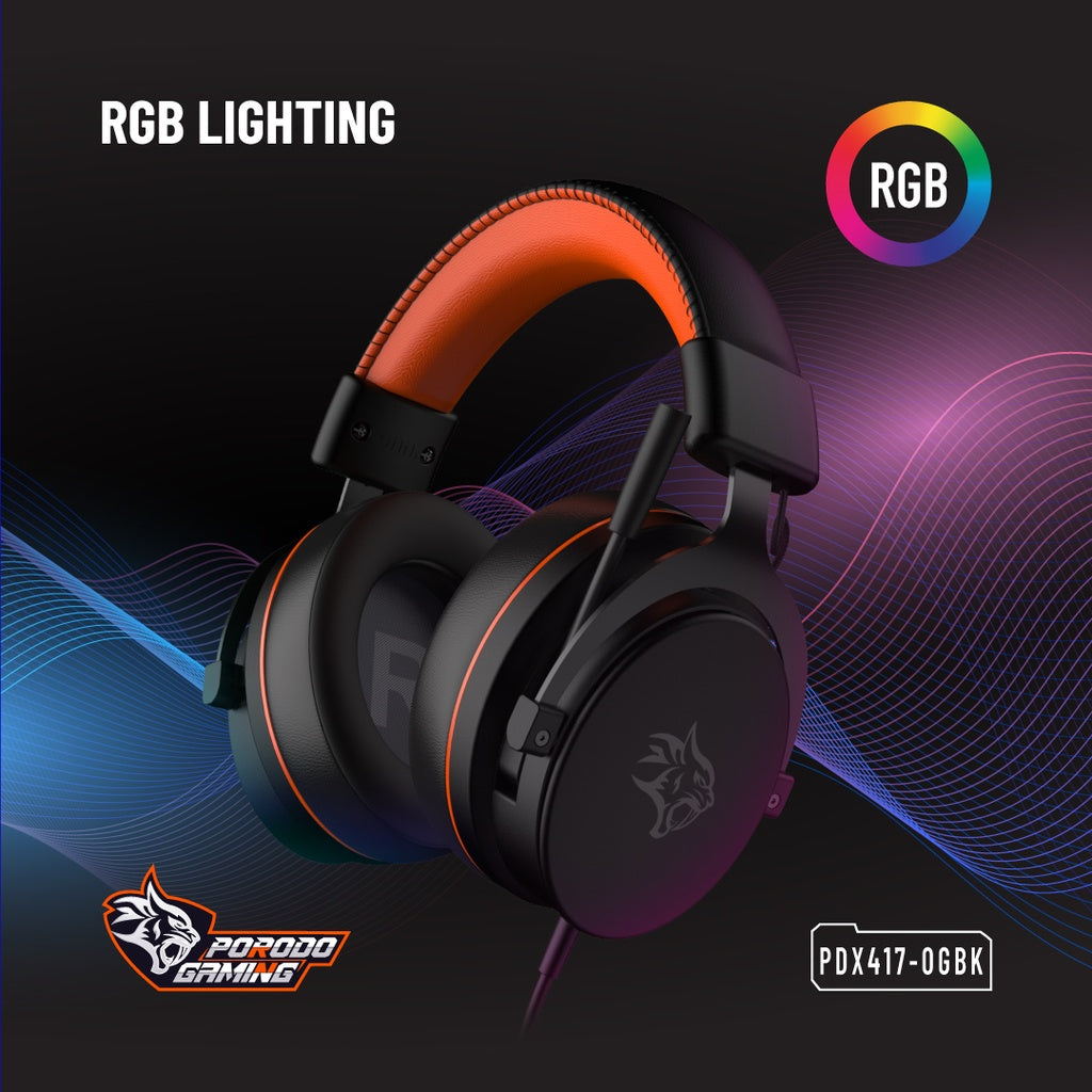 Porodo Gaming 7.1 Surround Gaming Headset Soft Breathable Ear Pads