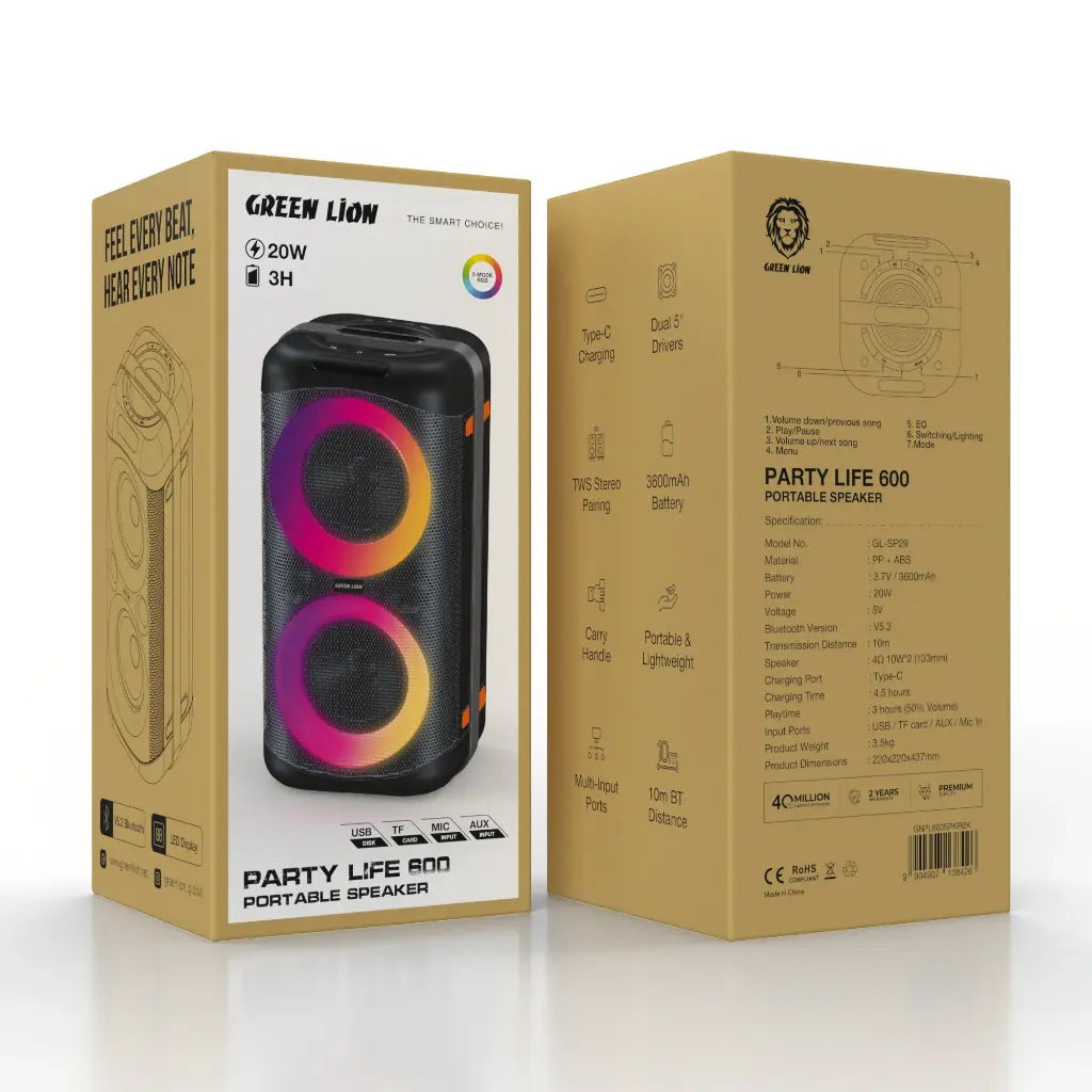 Green Lion Party Life 600 Speaker