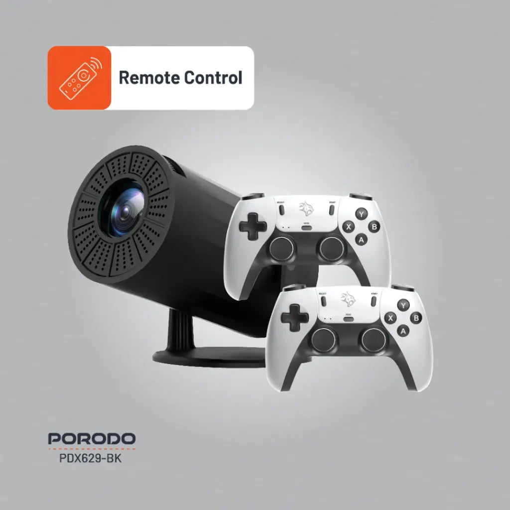 Porodo Gaming 4K Projector Android 11 with Auto Keystone and Gamepad Controller