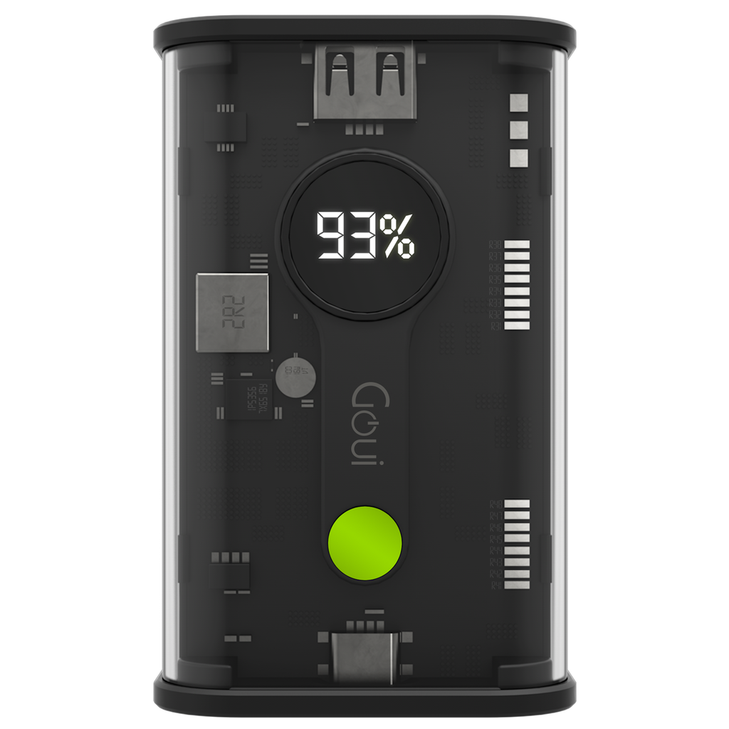 Goui Nano 20 PowerBank | 20000 MAh Capacity | 22.5W Fast Charging | LED Display | Dual USB Ports | Multiple Safety | Unique Design | G-TPB20-3A |