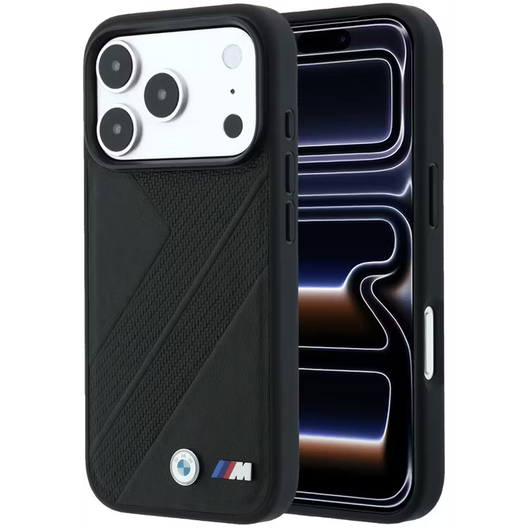 BMW Magsafe PU Textured Tire Track Hard Case With Metal Logos