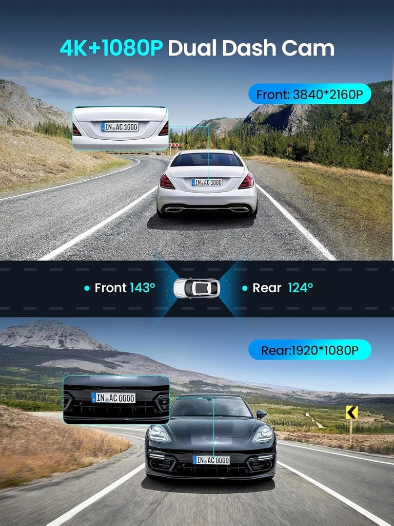 DDPAI Z50 Pro Dual-Channel Dash Cam With 4K Front & 1080P Rear Recording, WiFi 6, Built-In GPS | DR200401 |