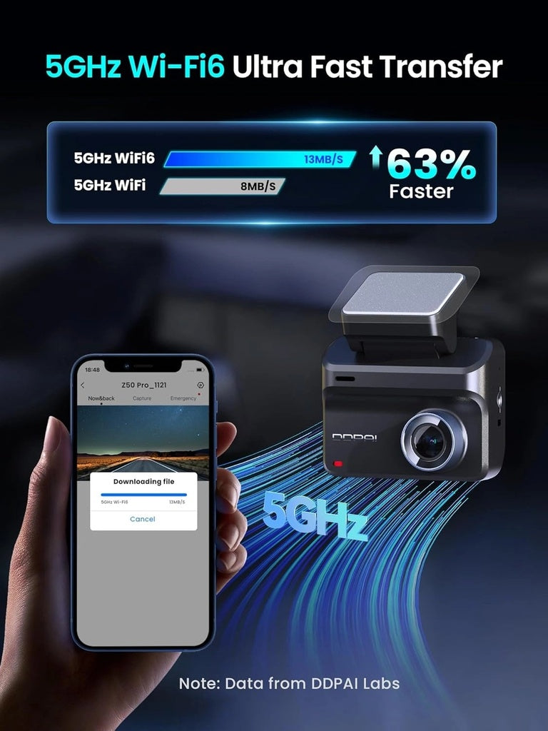 DDPAI Z50 Pro Dual-Channel Dash Cam With 4K Front & 1080P Rear Recording, WiFi 6, Built-In GPS | DR200401 |