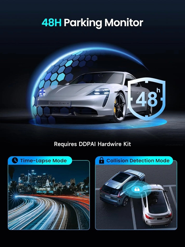 DDPAI Z50 Pro Dual-Channel Dash Cam With 4K Front & 1080P Rear Recording, WiFi 6, Built-In GPS | DR200401 |