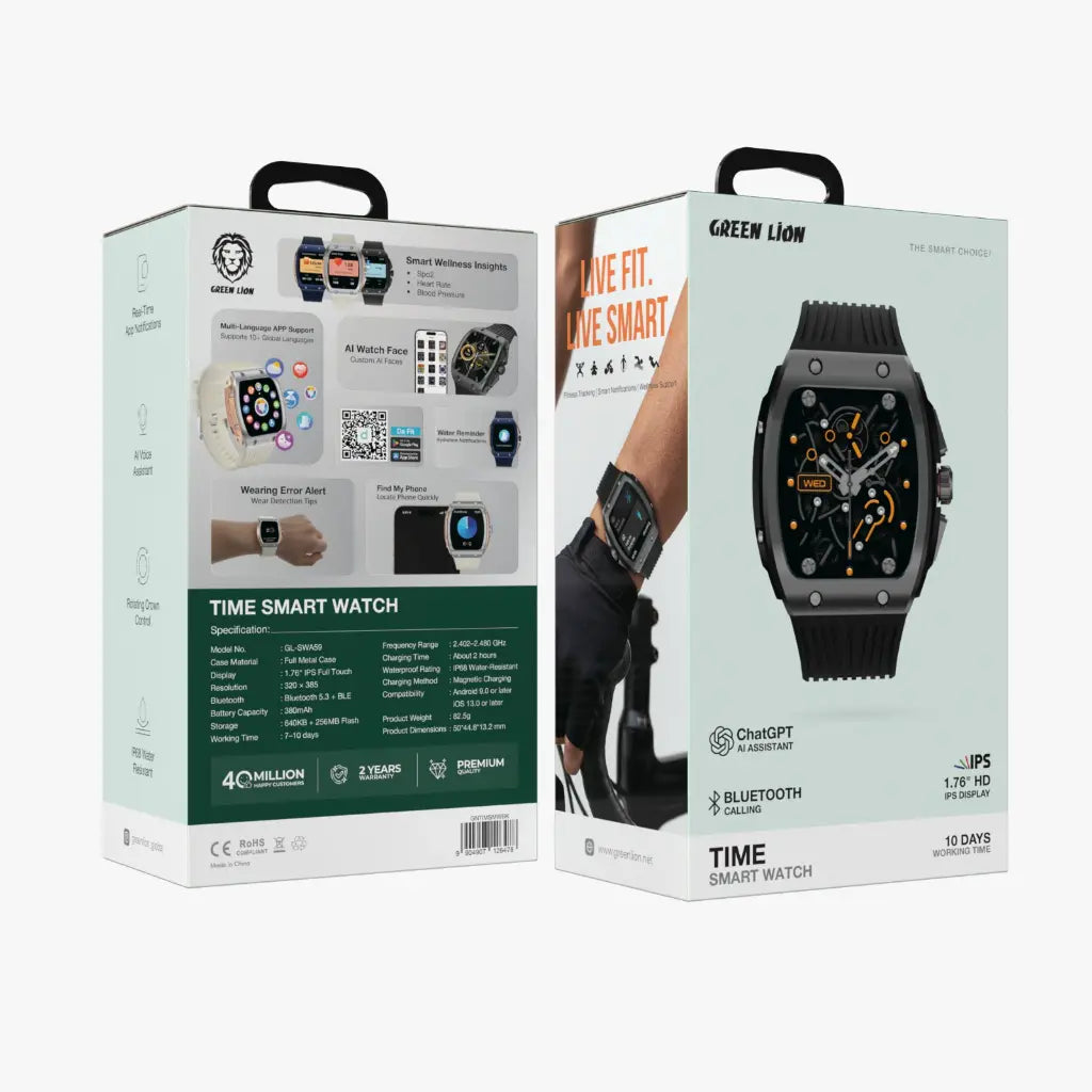 Green Lion Time Smart Watch 1.76'' HD IPS Display