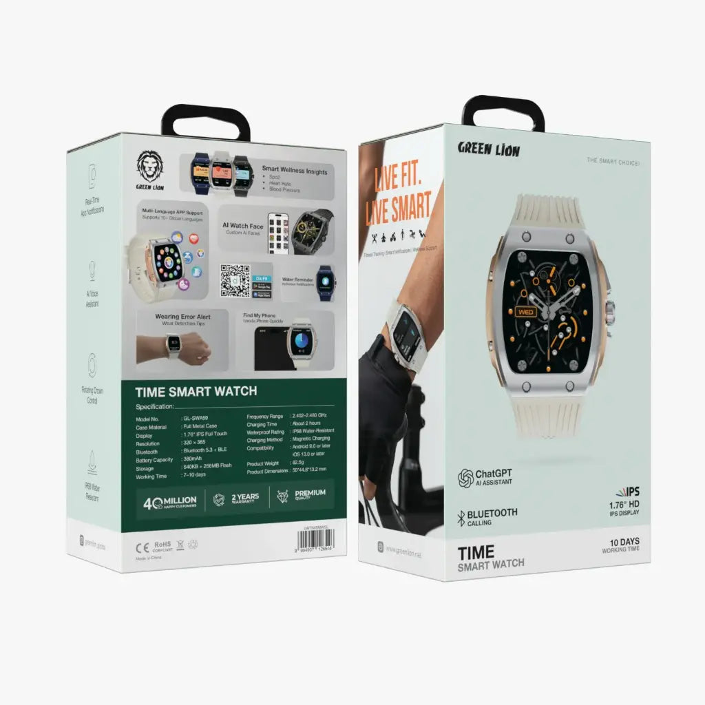 Green Lion Time Smart Watch 1.76'' HD IPS Display