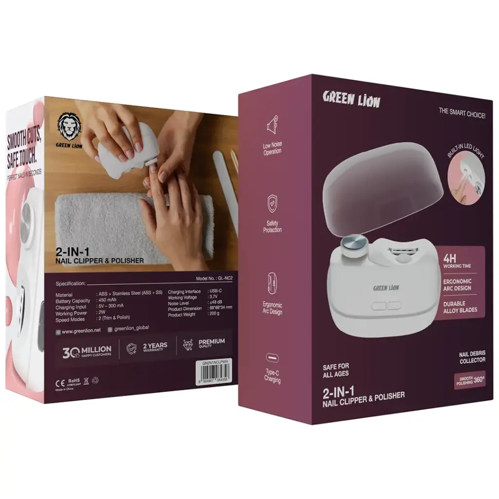 Green Lion 2-In-1 Nail Clipper and Polishing
