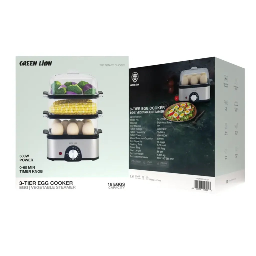 Green Lion 3-Tier Egg Cooker 500W
