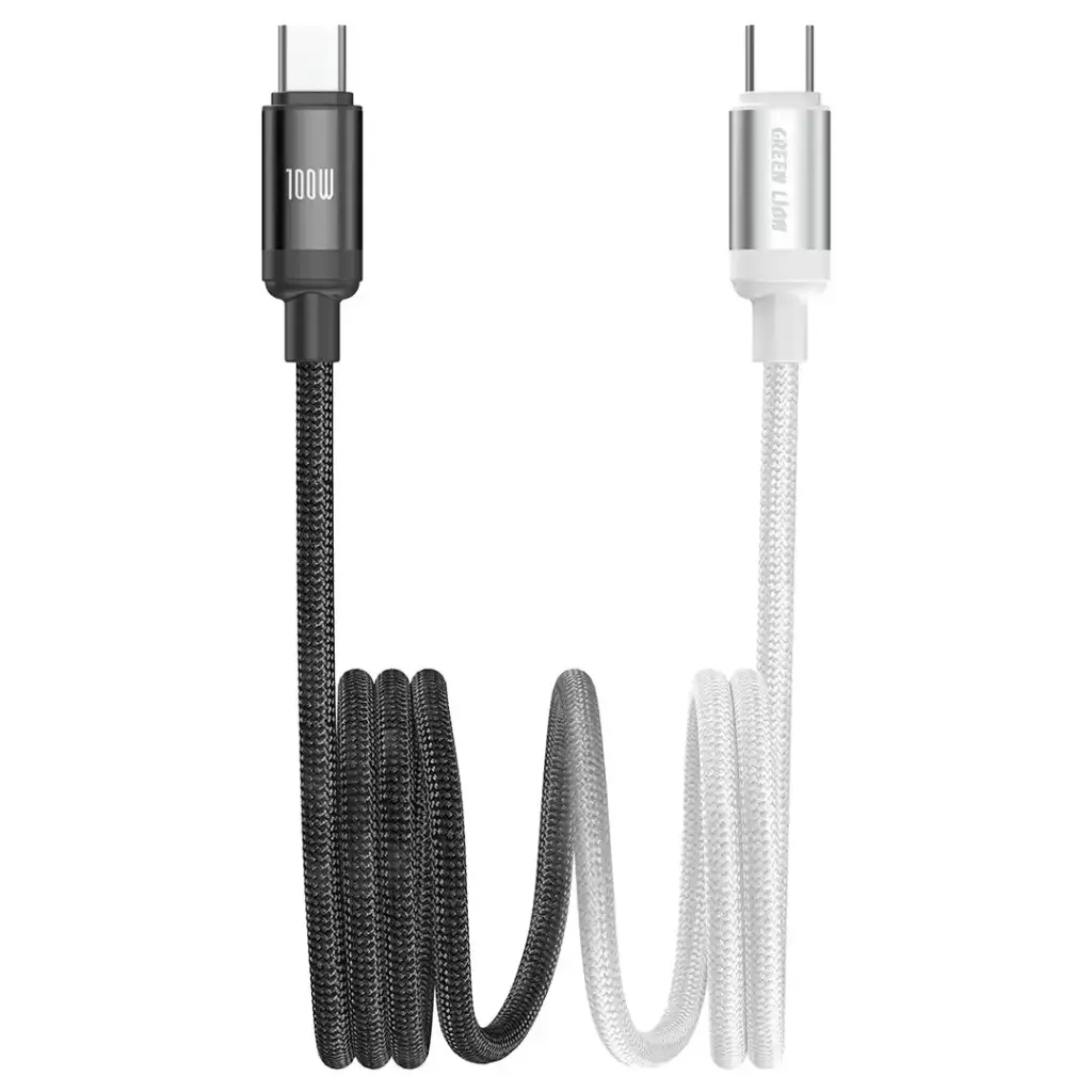 Green Lion 100W DUO COLOR BRAIDED USB-C TO USB-C CABLE 1M