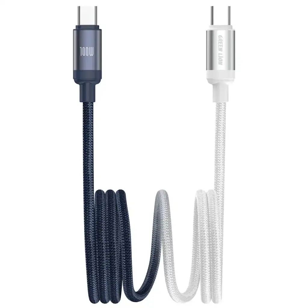 Green Lion 100W DUO COLOR BRAIDED USB-C TO USB-C CABLE 1M