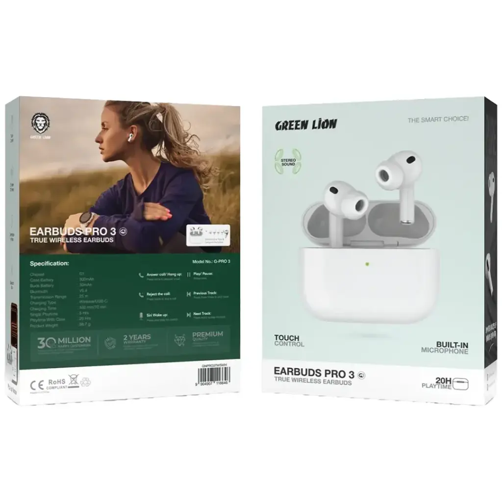 Green Lion Earbuds Pro 3 True Wireless Earbuds