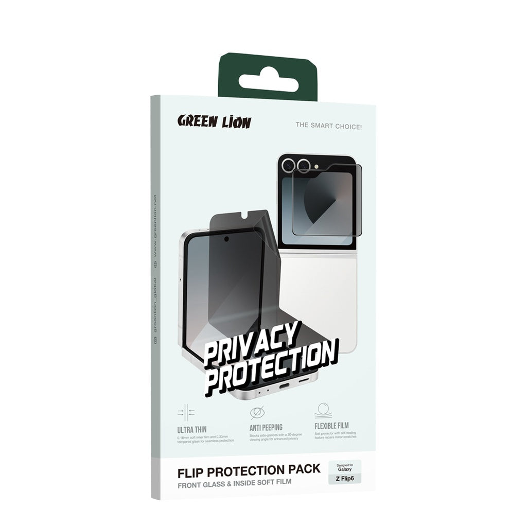 Green Lion Flip Protection Pack Privacy For Z Flip 6 - Black
