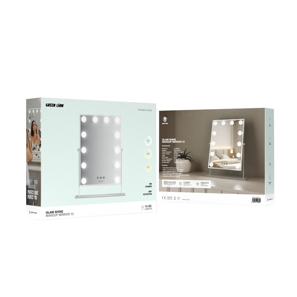 Green Lion Glam Shine Makeup Mirror 12 LED Lights