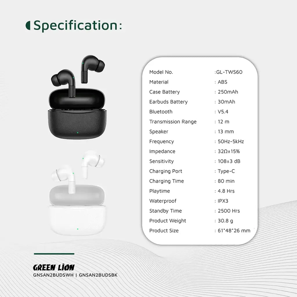 Green Lion Santorini 2- True Wireless Earbuds TWS