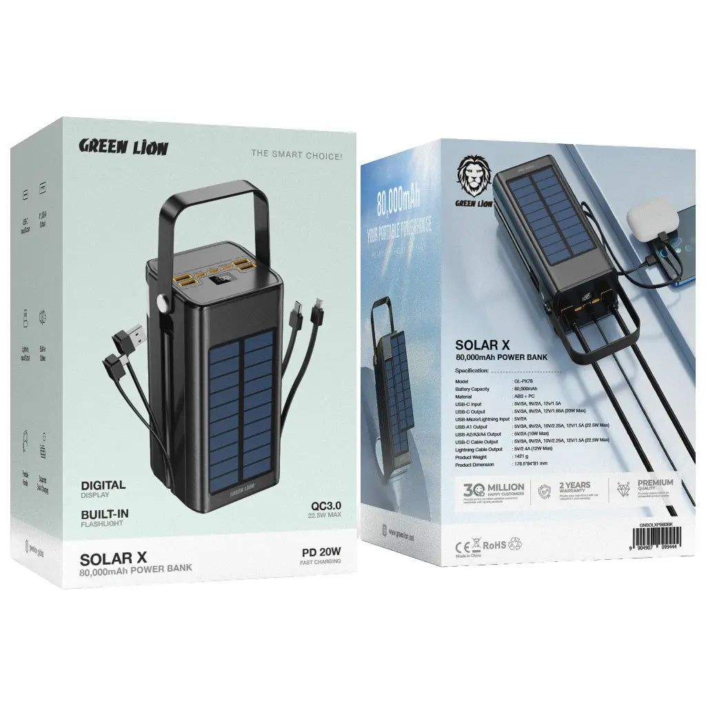 Green Lion Solar X 80000mAh Power Bank PD 20W