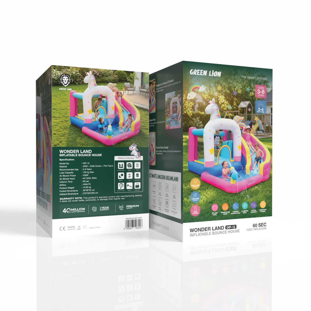 Green Lion Wonder Land Inflatable Bounce House