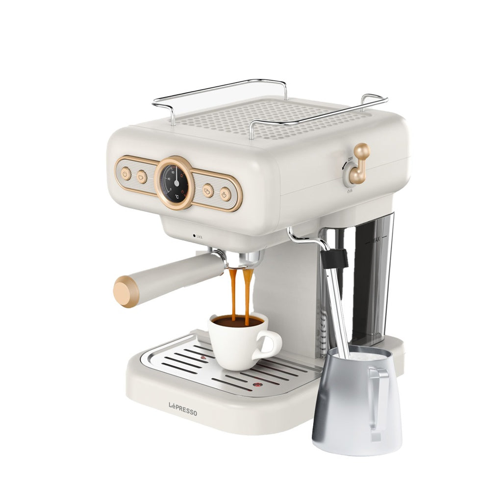 LePresso Retro Espresso Machine Boiler Gauge And Milk Steamer