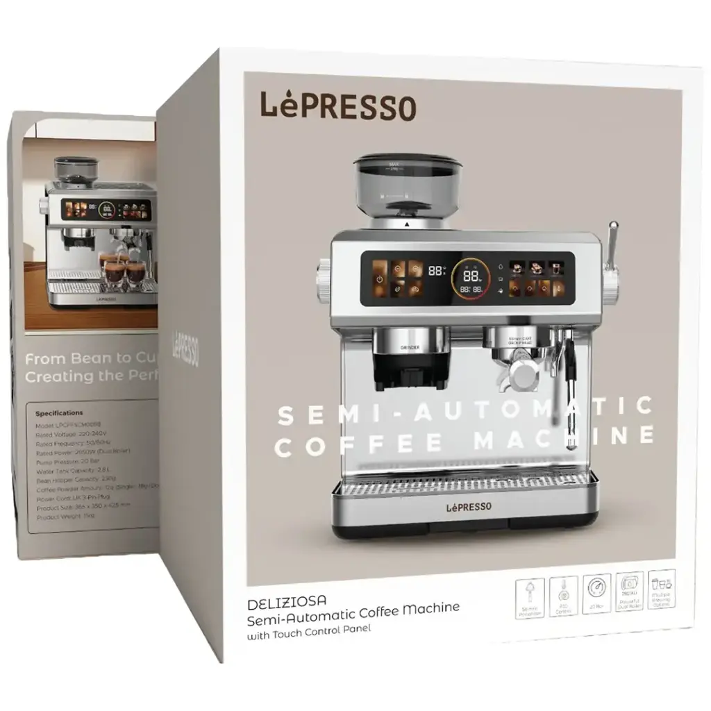 Lepresso Deliziosa Semi-Automatic Coffee Machine with Touch Control Panel