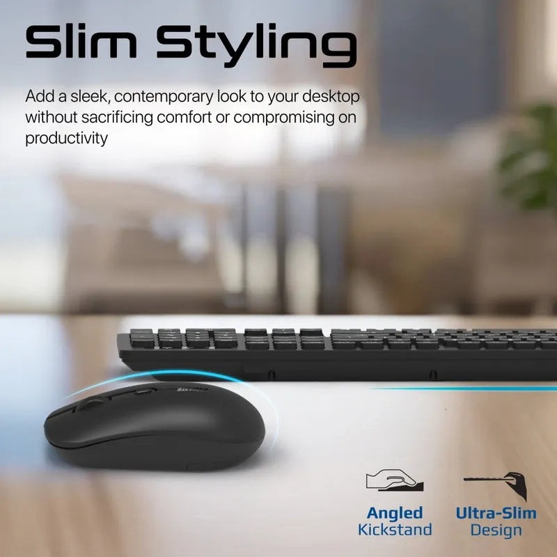 PROMATE Wireless Keyboard And Mouse Combo – Sleek Profile, Full-Size Design | ProCombo-13 |