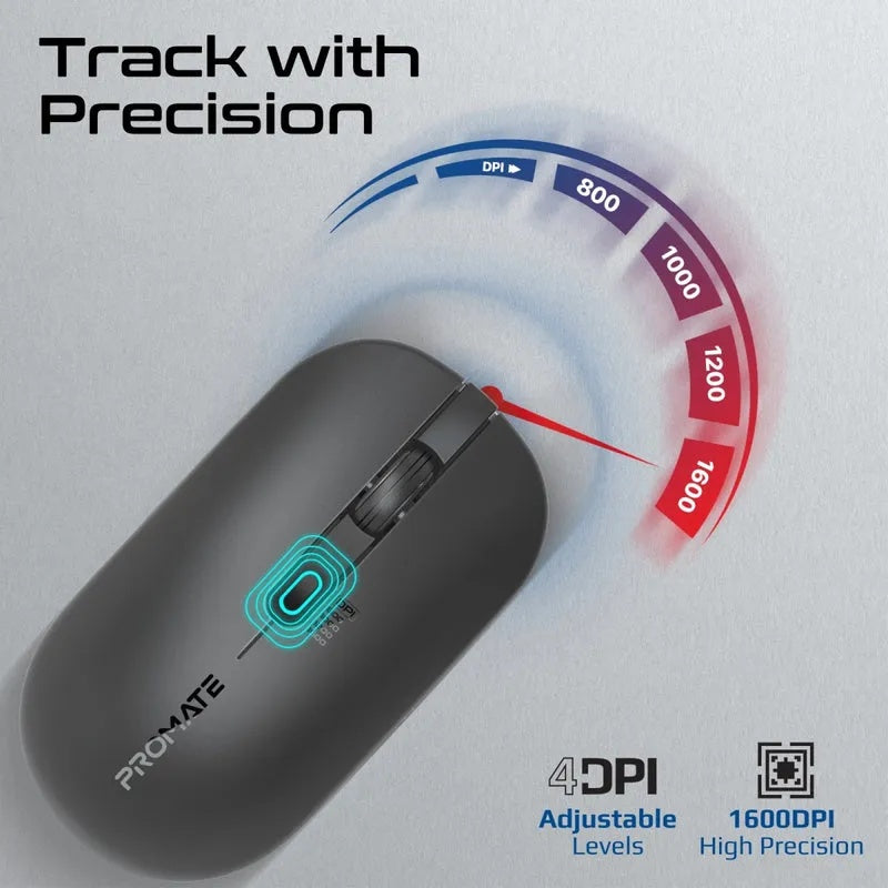 PROMATE Wireless Keyboard And Mouse Combo – Sleek Profile, Full-Size Design | ProCombo-13 |