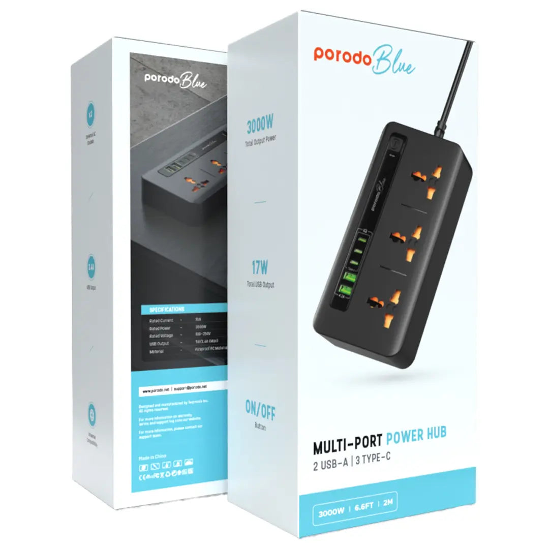 Porodo Blue Multi-Port Power Hub