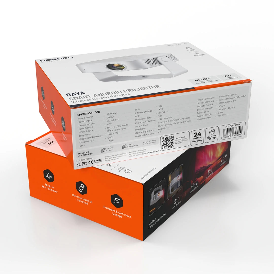 Porodo Raya Smart Android Projector