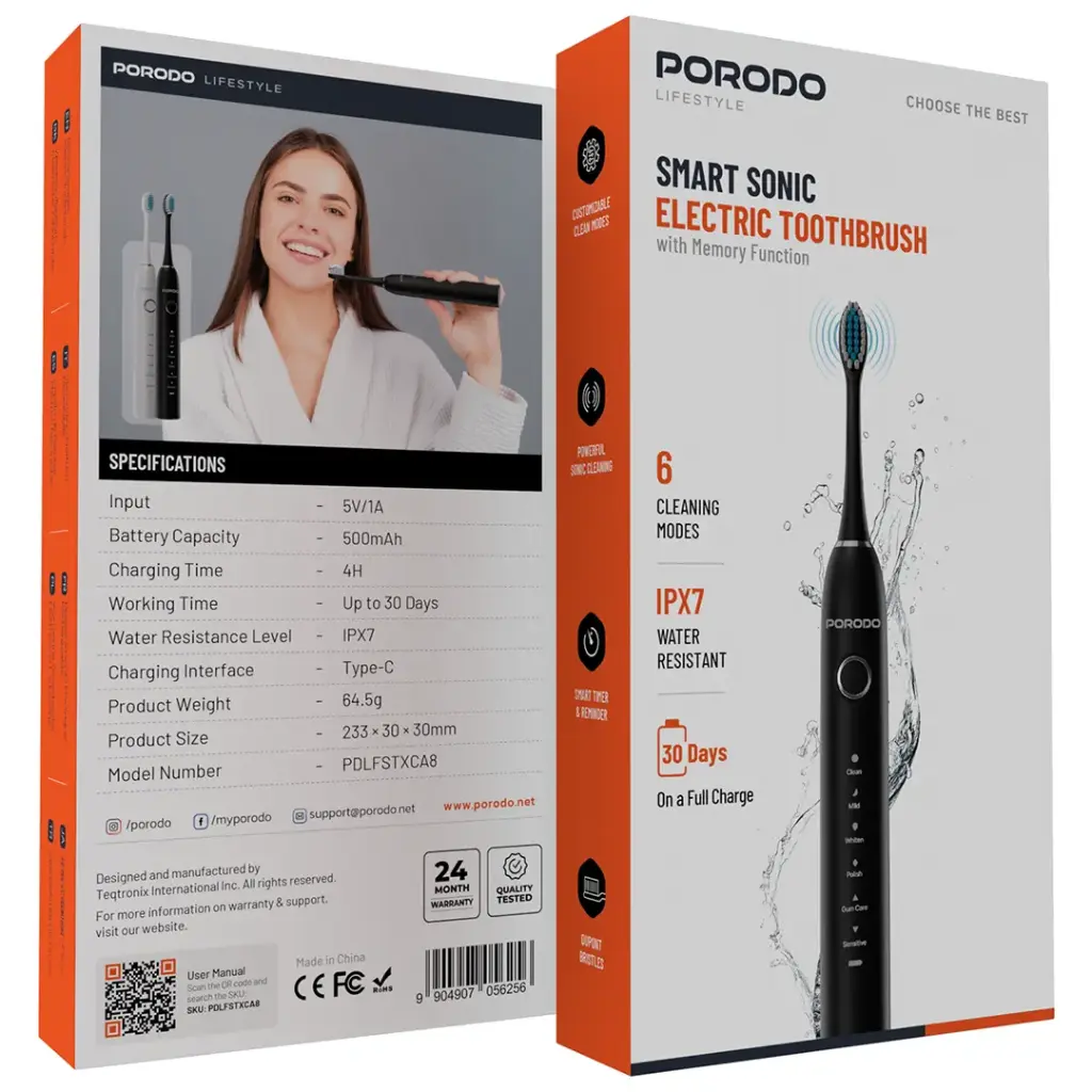 Porodo Lifestyle Smart Sonic Electric Toothbrush