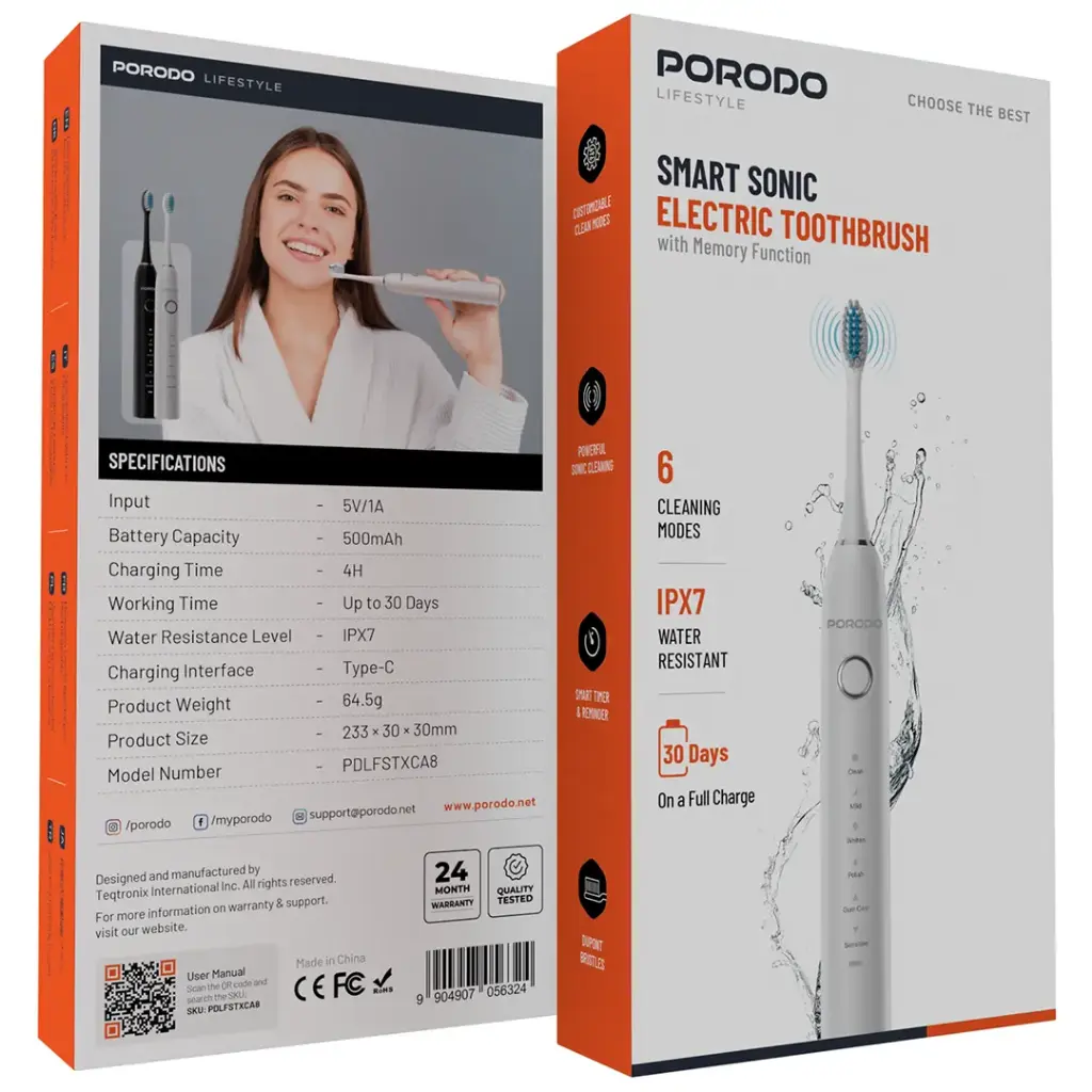 Porodo Lifestyle Smart Sonic Electric Toothbrush