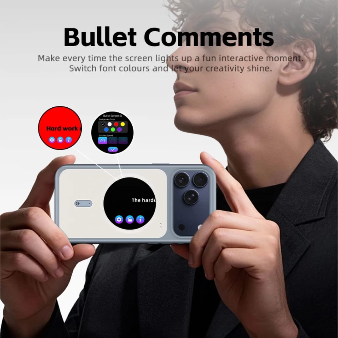 Oeli XTREM iPhone Case, Magnetic NFC E-Ink Screen Case - Customizable Display Compatible with MagSafe, Wireless Charging Support, Unique Gift Idea - iPhone 17 Pro Max