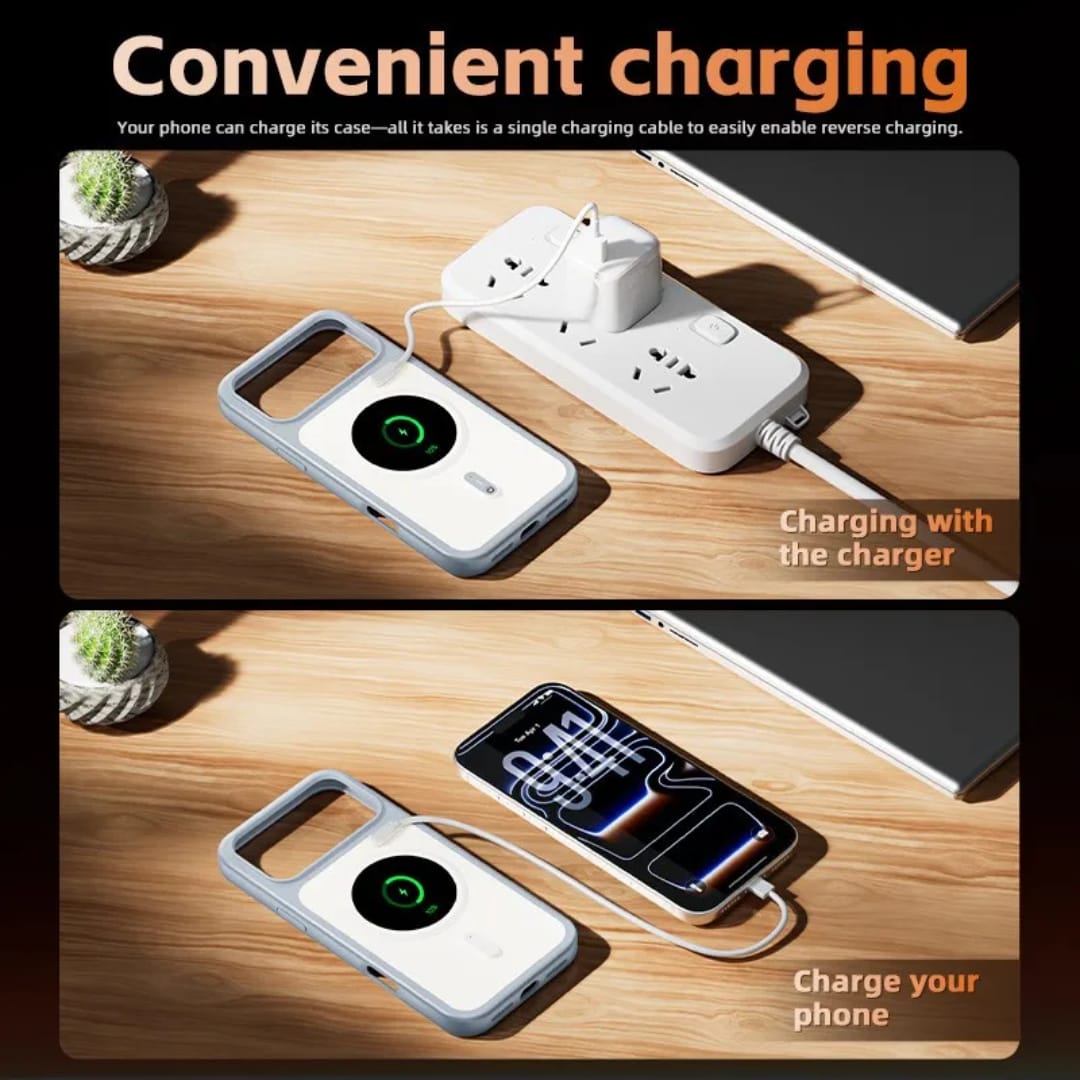 Oeli XTREM iPhone Case, Magnetic NFC E-Ink Screen Case - Customizable Display Compatible with MagSafe, Wireless Charging Support, Unique Gift Idea - iPhone 17 Pro Max